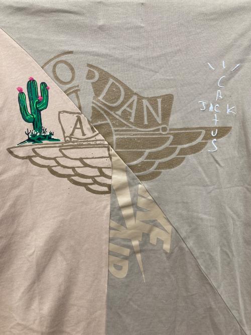 JORDAN（ジョーダン）JORDAN (ジョーダン) Travis Cactus Jack (トラヴィススコット/カクタスジャック) 再構築Tシャツ ベージュ サイズ:XXLの古着・服飾アイテム