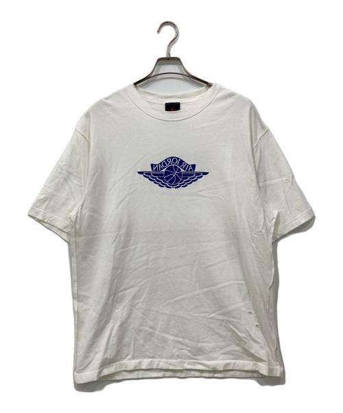 JORDAN（ジョーダン）JORDAN (ジョーダン) ダメージ加工ロゴTシャツ ホワイト サイズ:Lの古着・服飾アイテム