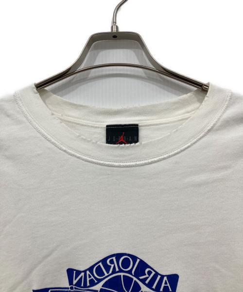 JORDAN（ジョーダン）JORDAN (ジョーダン) ダメージ加工ロゴTシャツ ホワイト サイズ:Lの古着・服飾アイテム
