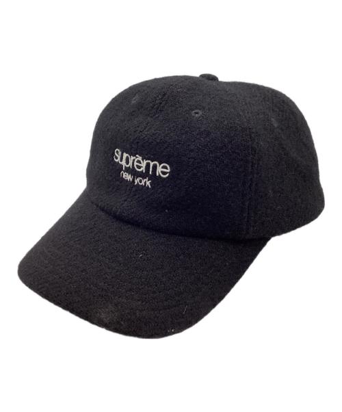 SUPREME（シュプリーム）SUPREME (シュプリーム) Harris Tweed (ハリスツイード) クラシックロゴ6パネルキャップ ブラックの古着・服飾アイテム
