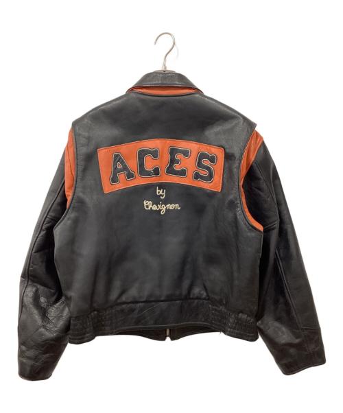 CHEVIGNON（シェビニオン）CHEVIGNON (シェビニオン) レザージャケット ブラック サイズ:Lの古着・服飾アイテム