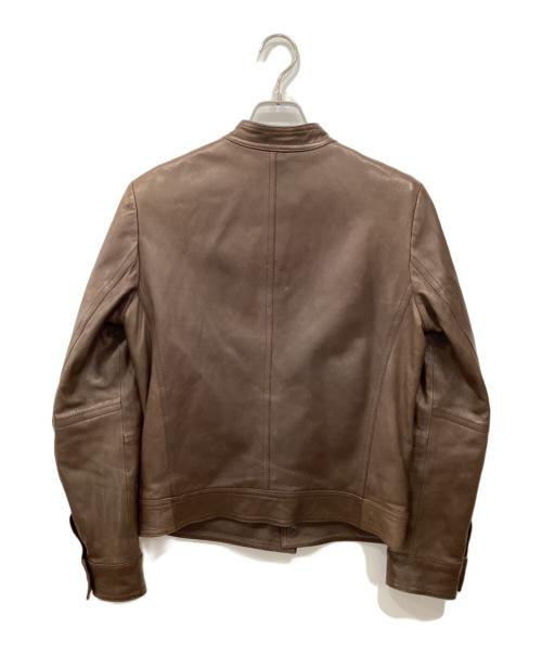 EMMETI（エンメティ）EMMETI (エンメティ) CLINTシングルライダースジャケット ブラウン サイズ:SIZE 44の古着・服飾アイテム
