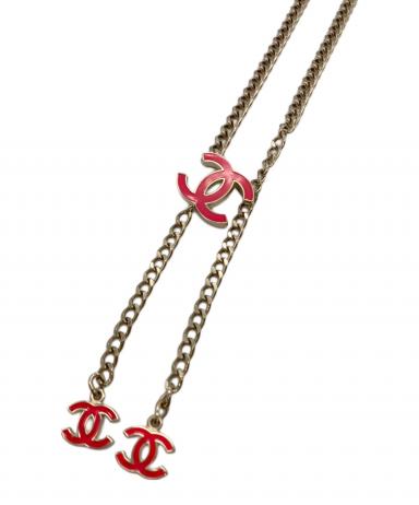 中古・古着通販】CHANEL (シャネル) ココマークチェーンベルト レッド