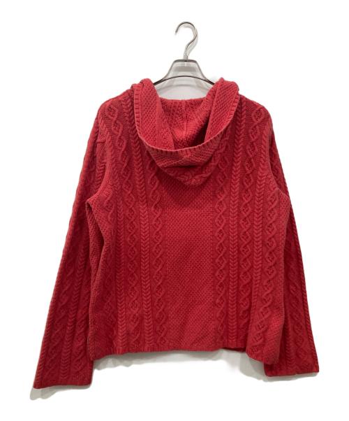 POLO JEANS CO.（ポロジーンズカンパニー）POLO JEANS CO. (ポロジーンズカンパニー) ケーブルニットパーカー レッド サイズ:XLの古着・服飾アイテム