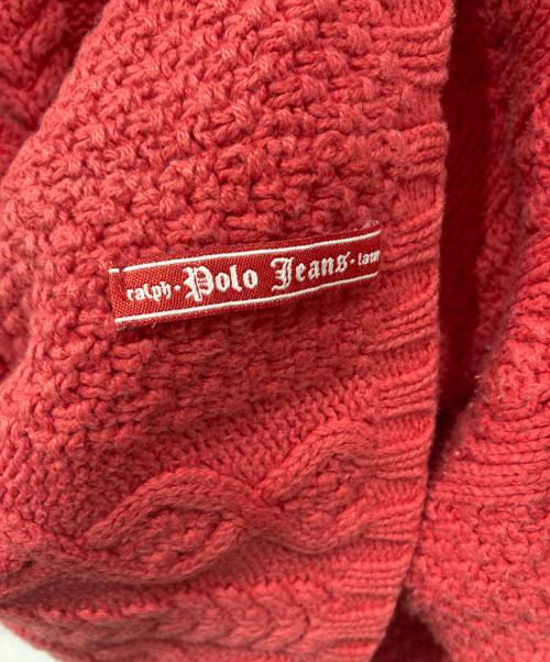 POLO JEANS CO.（ポロジーンズカンパニー）POLO JEANS CO. (ポロジーンズカンパニー) ケーブルニットパーカー レッド サイズ:XLの古着・服飾アイテム