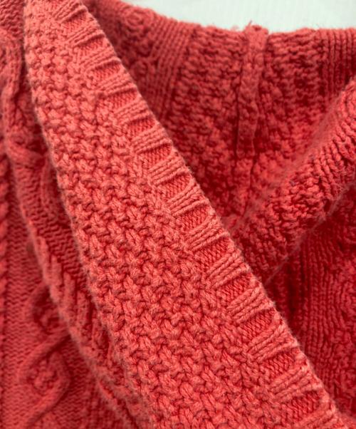 POLO JEANS CO.（ポロジーンズカンパニー）POLO JEANS CO. (ポロジーンズカンパニー) ケーブルニットパーカー レッド サイズ:XLの古着・服飾アイテム