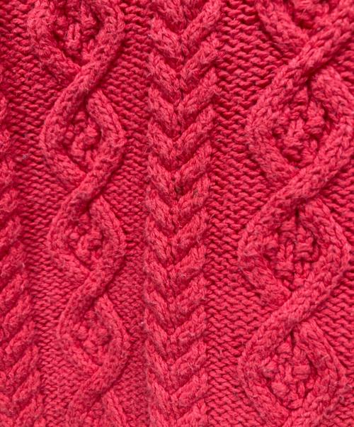 POLO JEANS CO.（ポロジーンズカンパニー）POLO JEANS CO. (ポロジーンズカンパニー) ケーブルニットパーカー レッド サイズ:XLの古着・服飾アイテム