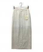 Sea Room lynnシールームリン）の古着「Waist asymmetry スリットスカート」｜ホワイト