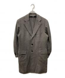 TOMORROW LAND（トゥモローランド）の古着「カシミヤ混チェスターコート」｜ブラック×ホワイト