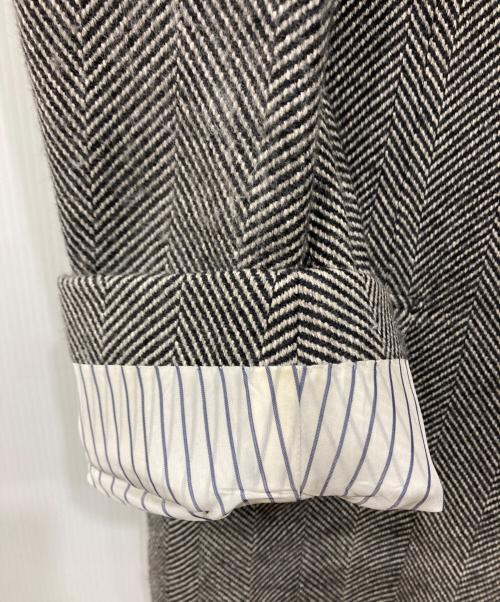 TOMORROW LAND（トゥモローランド）TOMORROW LAND (トゥモローランド) カシミヤ混チェスターコート ブラック×ホワイト サイズ:48の古着・服飾アイテム