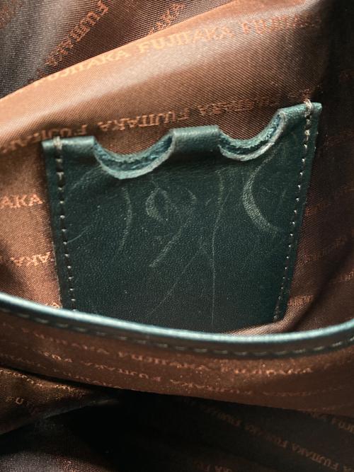 FUJITAKA（フジタカ）FUJITAKA (フジタカ) レザーショルダーバッグ ブラウン×グリーンの古着・服飾アイテム