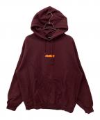 X-LARGEエクストララージ）の古着「CHENILLE スタンダード ロゴ スウェットフーディー」｜ボルドー
