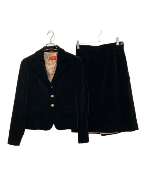 Vivienne Westwood RED LABEL（ヴィヴィアンウエストウッドレッドレーベル）Vivienne Westwood RED LABEL (ヴィヴィアンウエストウッドレッドレーベル) ベロアセットアップ ブラック サイズ:44の古着・服飾アイテム