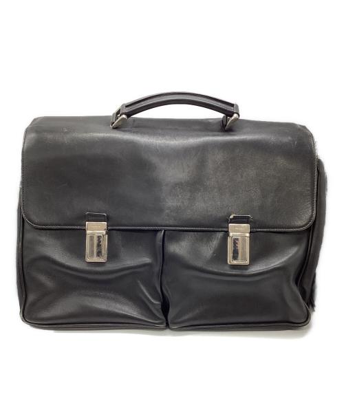 PRADA（プラダ）PRADA (プラダ) オールレザー ドクターズバッグ ブラックの古着・服飾アイテム