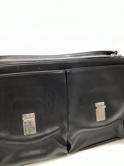 PRADA（プラダ）PRADA (プラダ) オールレザー ドクターズバッグ ブラックの古着・服飾アイテム