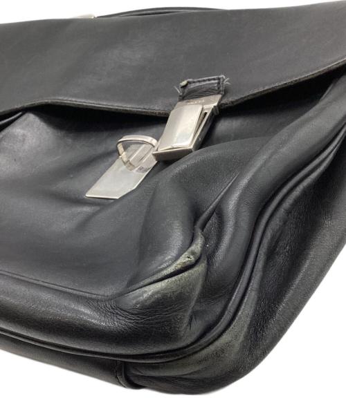 PRADA（プラダ）PRADA (プラダ) オールレザー ドクターズバッグ ブラックの古着・服飾アイテム