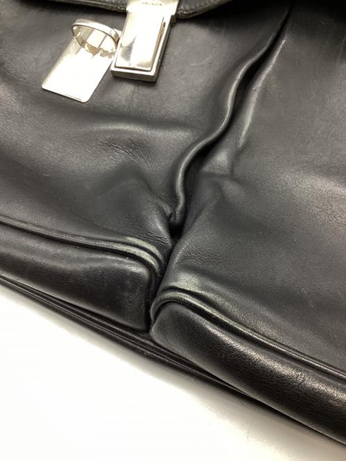 PRADA（プラダ）PRADA (プラダ) オールレザー ドクターズバッグ ブラックの古着・服飾アイテム