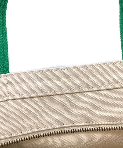 POLO RALPH LAUREN（ポロ・ラルフローレン）POLO RALPH LAUREN (ポロ・ラルフローレン) キャンバス スモール Polo ベア トート アイボリー×グリーンの古着・服飾アイテム