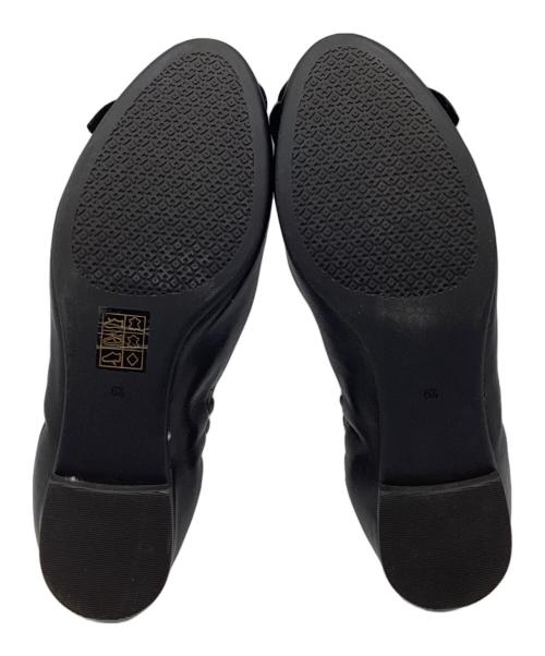 TORY BURCH（トリーバーチ）TORY BURCH (トリーバーチ) フラワーモチーフバレエシューズ ブラック サイズ:6 1/2の古着・服飾アイテム