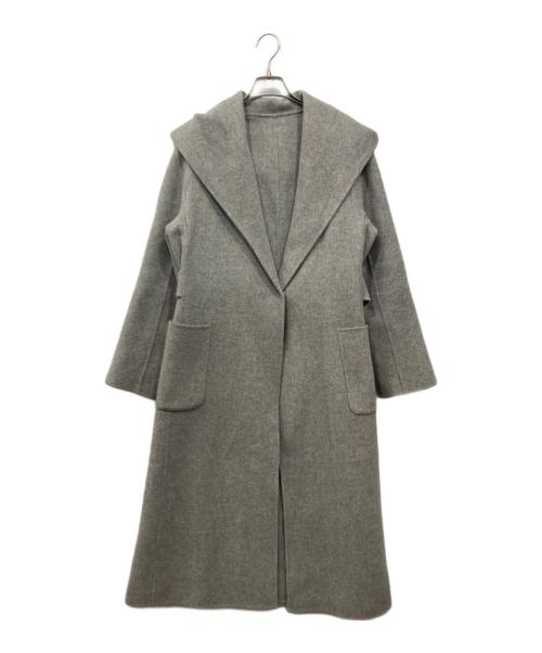 Viaggio Blu（ビアッジョブルー）Viaggio Blu (ビアッジョブルー) SP140圧縮ウールリバーフードショールコート グレー サイズ:2の古着・服飾アイテム