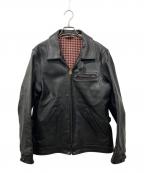 BEN DAVISベンデイビス）の古着「カウハイドシングルレザースポーツジャケット」｜ブラック