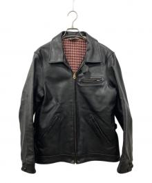 BEN DAVIS（ベンデイビス）の古着「カウハイドシングルレザースポーツジャケット」｜ブラック