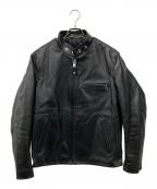 Schottショット）の古着「ステアハイド シングルライダースジャケット」｜ブラック