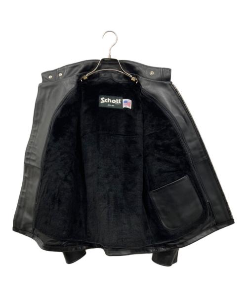 Schott（ショット）Schott (ショット) ステアハイド シングルライダースジャケット ブラック サイズ:40の古着・服飾アイテム