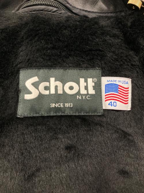 Schott（ショット）Schott (ショット) ステアハイド シングルライダースジャケット ブラック サイズ:40の古着・服飾アイテム