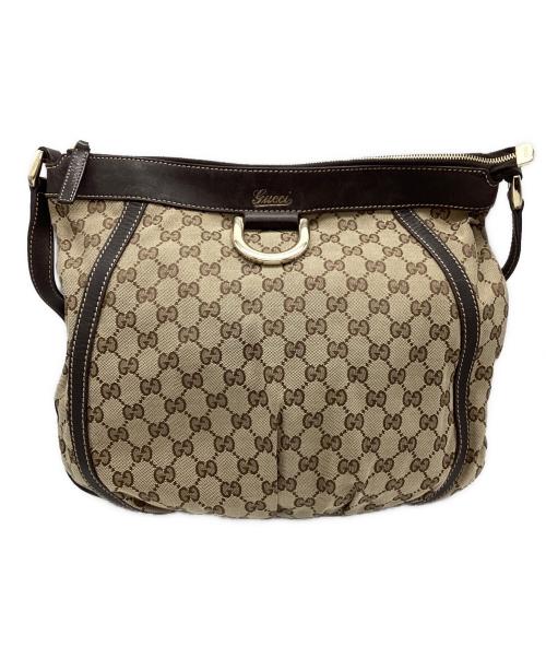 GUCCI（グッチ）GUCCI (グッチ) アビーGGキャンバスショルダーバッグ ブラウン×ベージュの古着・服飾アイテム