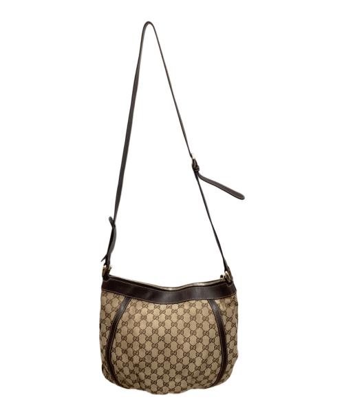 GUCCI（グッチ）GUCCI (グッチ) アビーGGキャンバスショルダーバッグ ブラウン×ベージュの古着・服飾アイテム