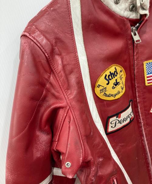 PERFECTO by Schott（パーフェクト バイ ショット）PERFECTO BY Schott (パーフェクト バイ ショット) ライダースジャケット レッド サイズ:36の古着・服飾アイテム