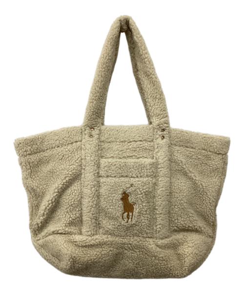 POLO RALPH LAUREN（ポロ・ラルフローレン）POLO RALPH LAUREN (ポロ・ラルフローレン) ボアポニー刺繍トートバッグ ベージュの古着・服飾アイテム