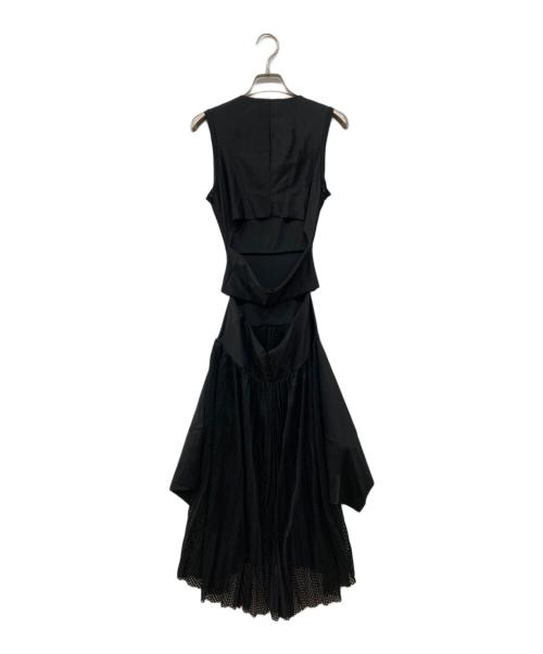 LIMI feu（リミフゥ）LIMI feu (リミフゥ) メッシュプリーツドレス ブラック サイズ:2の古着・服飾アイテム