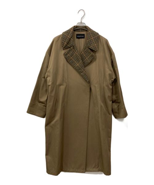 mizuiro-ind（ミズイロインド）mizuiro-ind (ミズイロインド) ダブルブレストロングコート ブラウン サイズ:-の古着・服飾アイテム