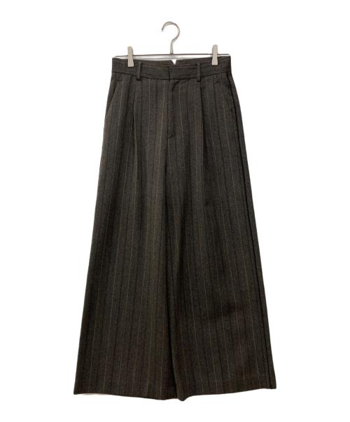 1er Arrondissement（プルミエ アロンディスモン）1er Arrondissement (プルミエ アロンディスモン) ウールストライプパンツ ブラウン サイズ:38の古着・服飾アイテム