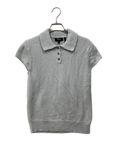 theory（セオリー）theory (セオリー) ニットポロシャツ ブルー サイズ:Sの古着・服飾アイテム