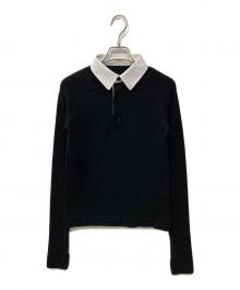 THE RERACS（ザ リラクス）の古着「ウールカシミヤクレリックポロ ニット」｜ブラック