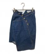 Christian Dior BOUTIQUEクリスチャン ディオールブティック）の古着「ゴールドスナップボタンデニムスカート」｜インディゴ
