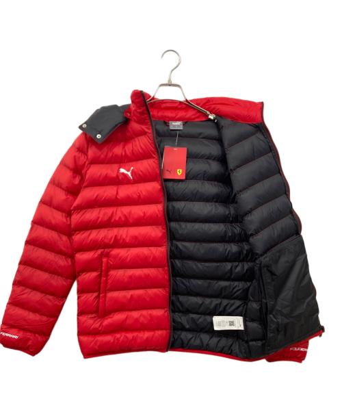 PUMA（プーマ）PUMA (プーマ) Ferrari (フェラーリ) パックライトダウンジャケット レッド サイズ:Mの古着・服飾アイテム