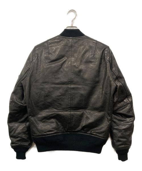 ALPHA（アルファ）ALPHA (アルファ) MA-1レザーダウンジャケット ブラック サイズ:Mの古着・服飾アイテム