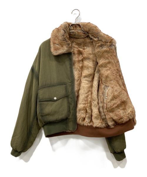 Ballsy.Brothers（ボールジーブラザーズ）BALLSY.BROTHERS (ボールジーブラザーズ) リバーシブルファーフライトジャケット カーキ サイズ:Mの古着・服飾アイテム