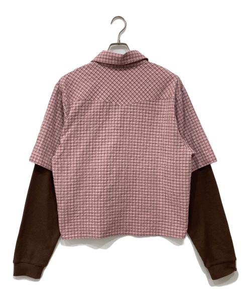 Ballsy.Brothers（ボールジーブラザーズ）BALLSY.BROTHERS (ボールジーブラザーズ) レイヤードチェックシャツ ピンク サイズ:Lの古着・服飾アイテム