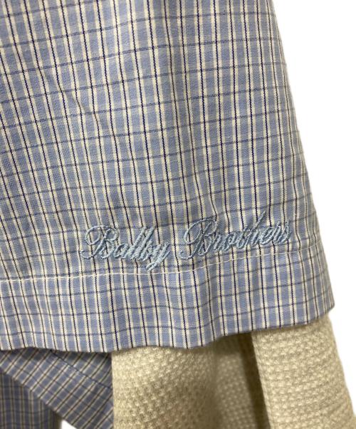 Ballsy.Brothers（ボールジーブラザーズ）BALLSY.BROTHERS (ボールジーブラザーズ) レイヤードチェックシャツ ブルー サイズ:Lの古着・服飾アイテム