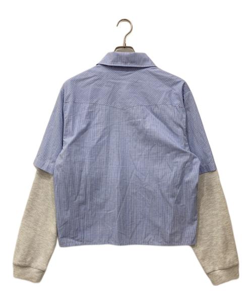 Ballsy.Brothers（ボールジーブラザーズ）BALLSY.BROTHERS (ボールジーブラザーズ) レイヤードチェックシャツ ブルー サイズ:Lの古着・服飾アイテム