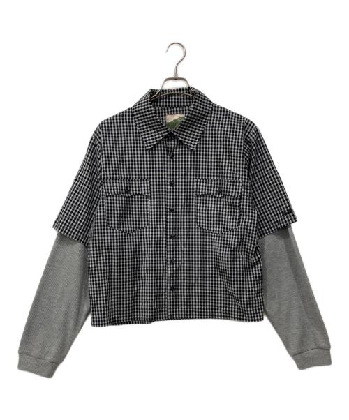 Ballsy.Brothers（ボールジーブラザーズ）BALLSY.BROTHERS (ボールジーブラザーズ) レイヤードチェックシャツ ブラック サイズ:Lの古着・服飾アイテム