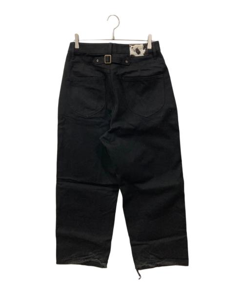BADWAY（バッドウェイ）BADWAY (バッドウェイ) BALLSY.BROTHERS (ボールジーブラザーズ) ダブルニーデニムパンツ ブラック サイズ:Lの古着・服飾アイテム