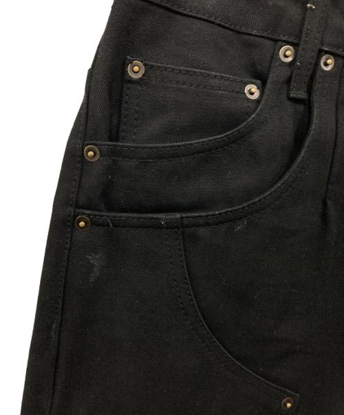 BADWAY（バッドウェイ）BADWAY (バッドウェイ) BALLSY.BROTHERS (ボールジーブラザーズ) ダブルニーデニムパンツ ブラック サイズ:Lの古着・服飾アイテム