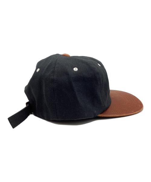 THE H.W.DOG&CO.（エイチダブリュードッグアンドコー）THE H.W.DOG&CO. (エイチダブリュードッグアンドコー) 2 Tone Leather Cotton Cap / 2トーン レザーコットンキャップ ブラウン×ブラック サイズ:ONEの古着・服飾アイテム