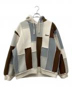 SUPREMEシュプリーム）の古着「Faux Shearling Zip Up Sweatshirt / フェイクシアリングジップアップスウェットシャツシアリングジップアップスウェットシャツ」｜ブルー×ホワイト